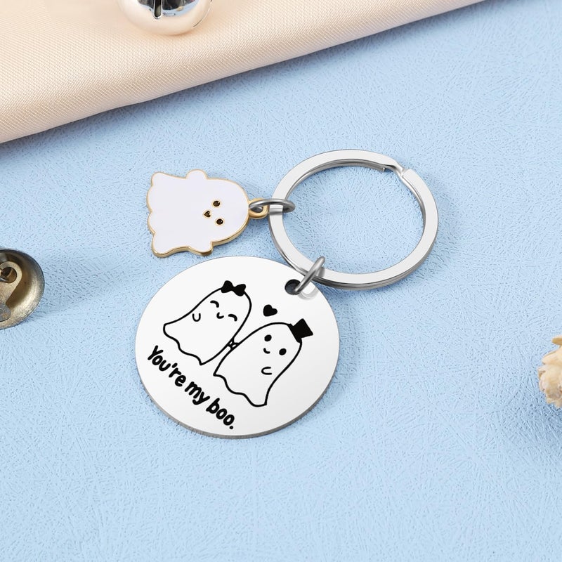 Keniot Halloween Gifts for Women Men, Halloween Boo Basket Stuffers for Girlfriend Boyfriend, Cute Couple Gift Keychain for Halloween Birthday Anniversary - Image 2